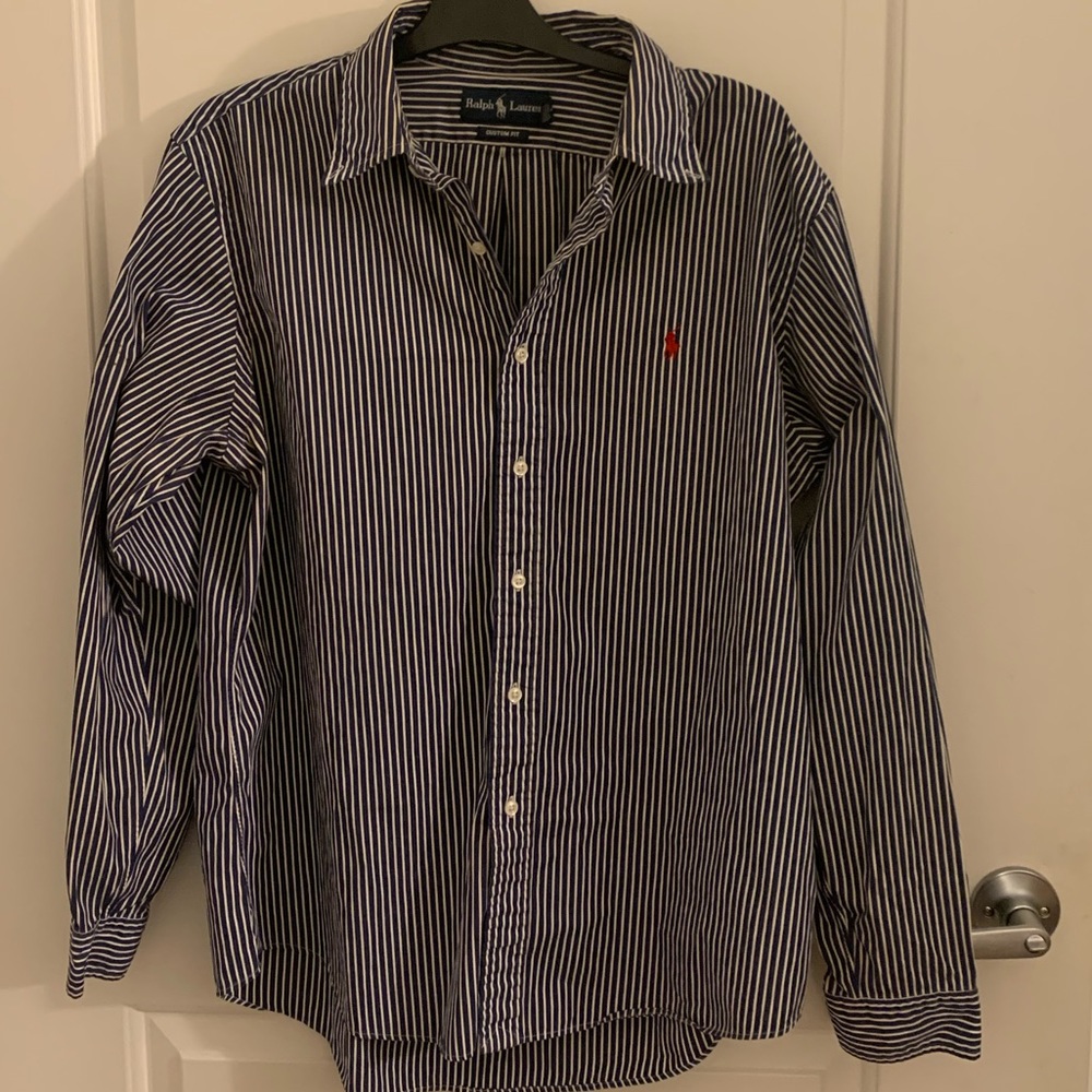 Mens Ralph Lauren Striped “Custom Fit” button down- XL